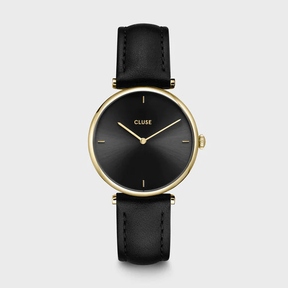 CLUSE Triomphe Watch Leather, Black, Gold colour CW10404