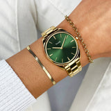 CLUSE Féroce Petite Watch Steel Green, Gold Colour CW11217