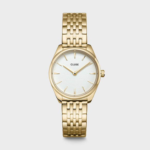 CLUSE Féroce Mini Watch Steel White, Gold Colour CW11705