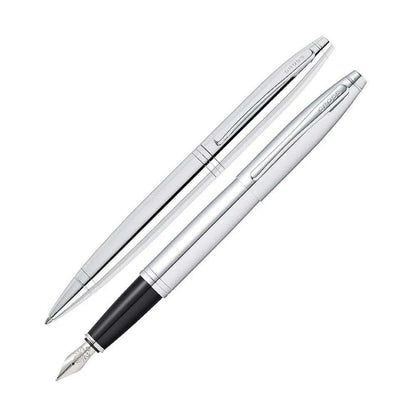 Cross Calais Chrome Ballpoint Pen & Fountain Pen Set