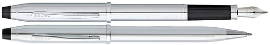 Cross Century II Lustrous Chrome Ballpoint & Fountain Pen Set