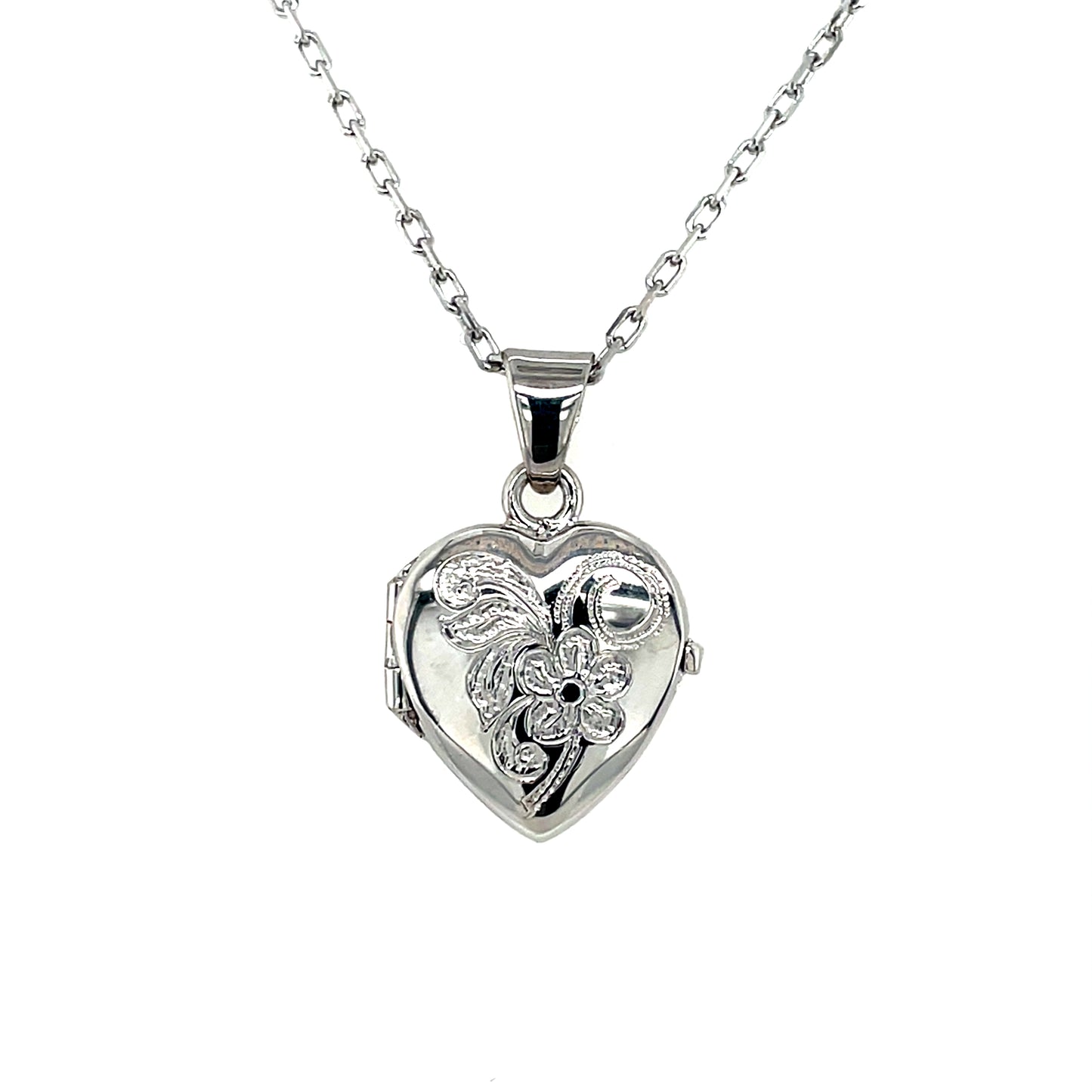 Sterling Silver Floral Heart Locket SL72