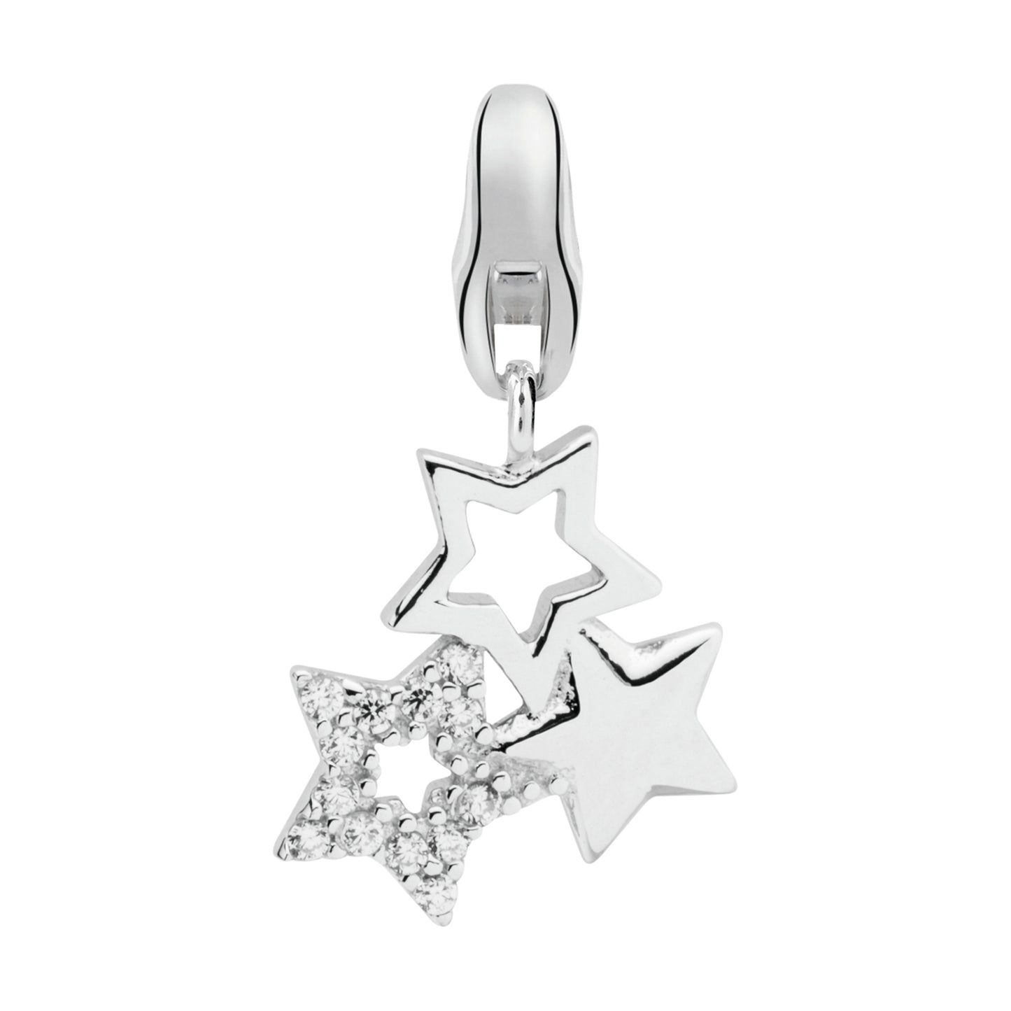 Dream Charms Silver CZ 3 Stars Charm DC-754