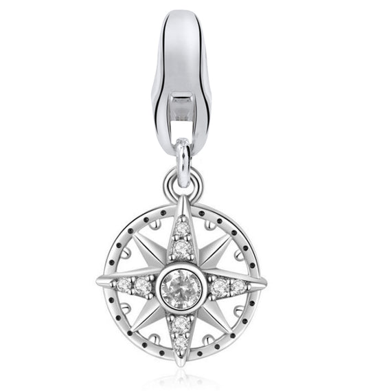 Dream Charms Silver Compass Charm