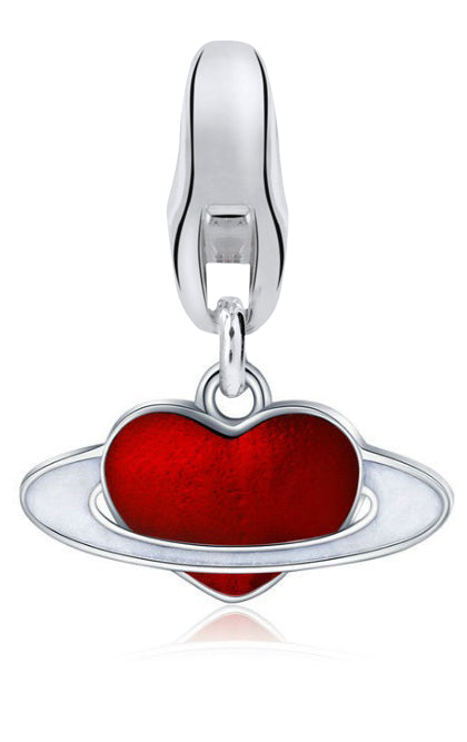 Dream Charms Silver Red Heart Charm DC-804