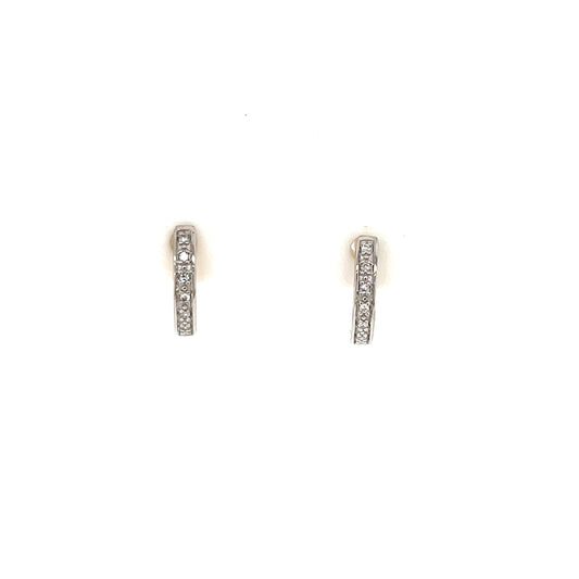 9ct Gold Diamond 0.04ct Cute Huggie Hoop Earrings DE128