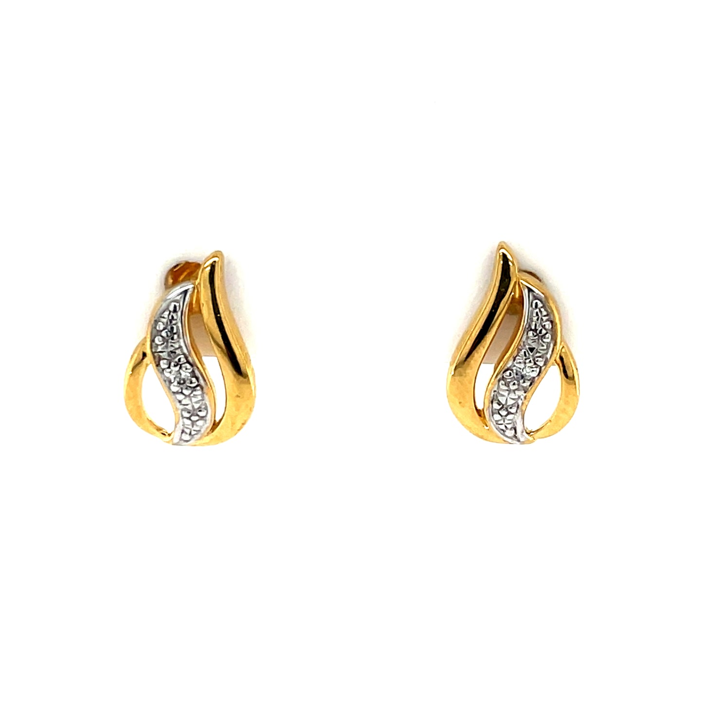 9ct Gold Diamond Teardrop Stud Earrings DE124