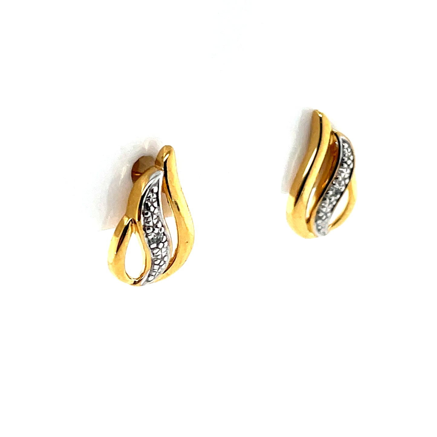 9ct Gold Diamond Teardrop Stud Earrings DE124