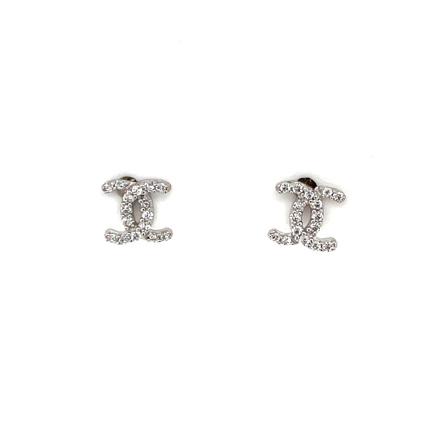 9ct White Gold CZ Stud  Earrings WEZ075