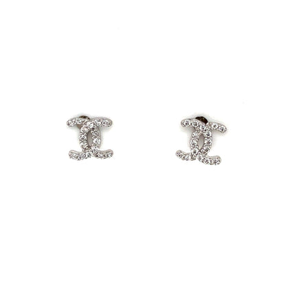 9ct White Gold CZ Stud  Earrings WEZ075