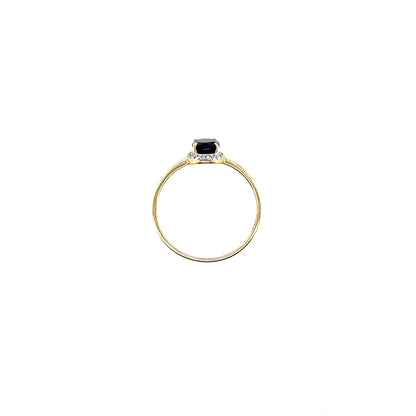 9ct Gold Sapphire CZ Cluster Ring GRS276