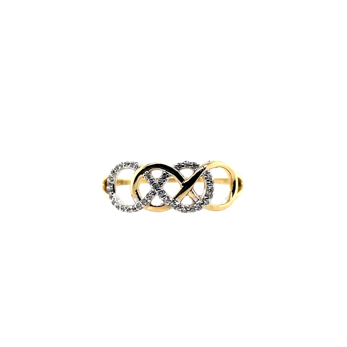9ct Gold Celtic Knot CZ Ring GRZ371