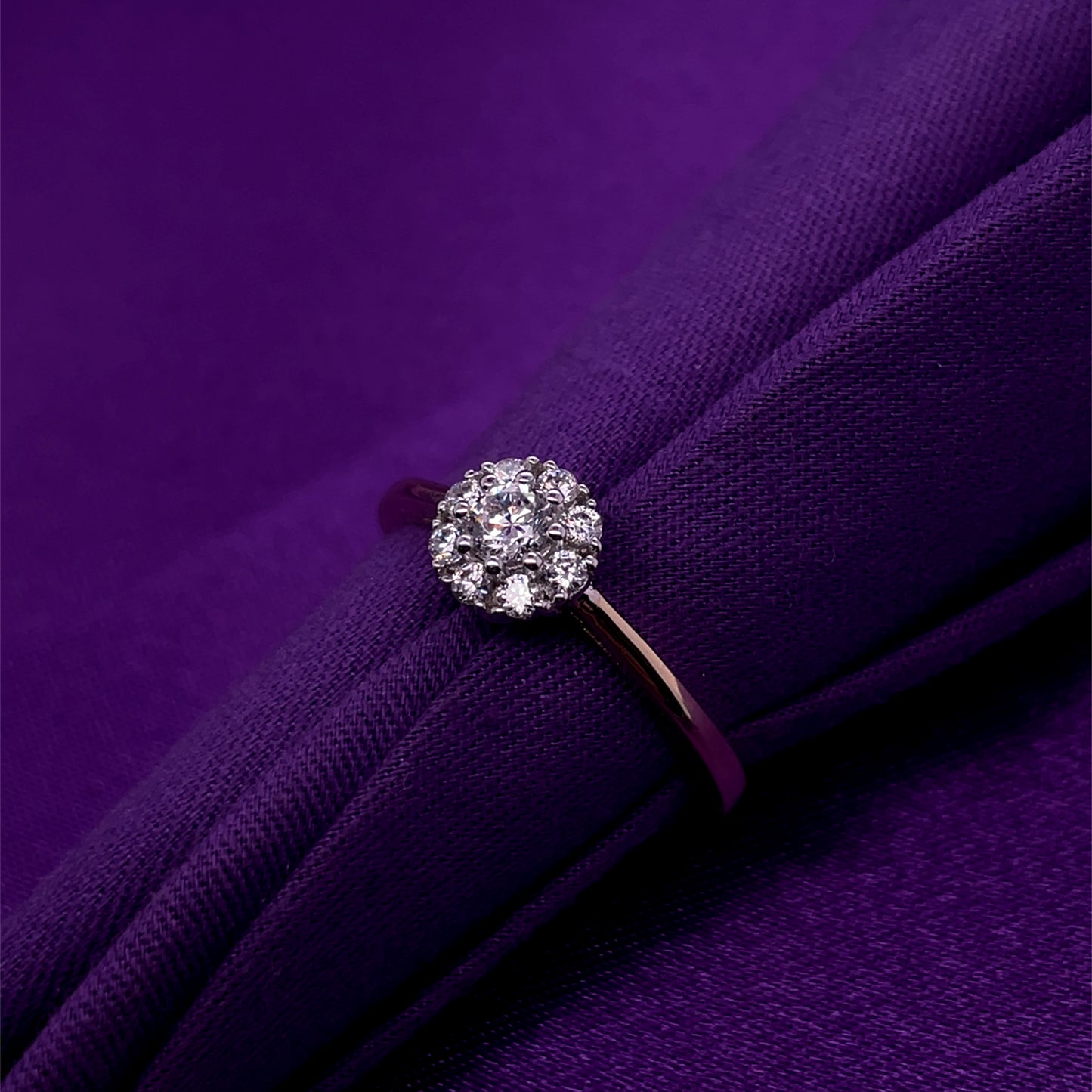 9ct Gold CZ Flower Cluster Ring GRZ356