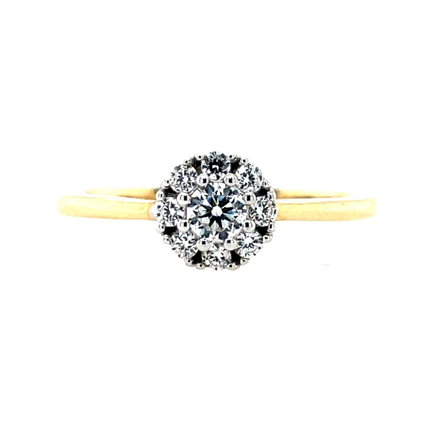 9ct Gold CZ Flower Cluster Ring GRZ356