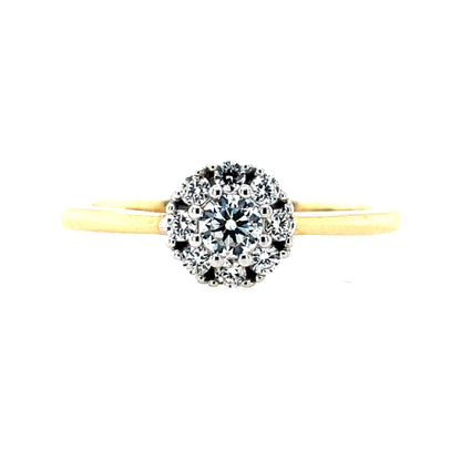 9ct Gold CZ Flower Cluster Ring GRZ356