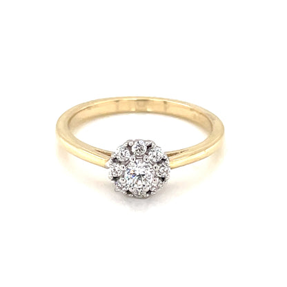 9ct Gold CZ Flower Cluster Ring GRZ356