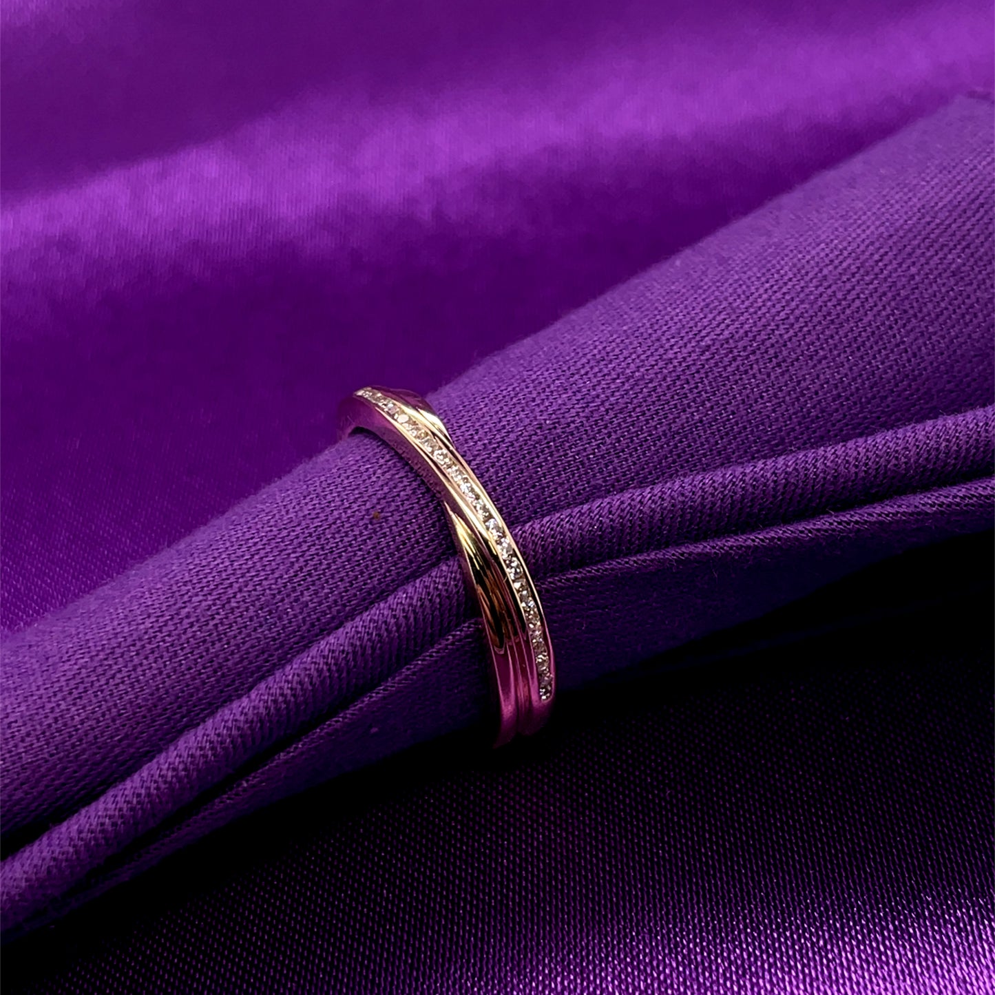 9ct Gold CZ Crossover Eternity Ring GRA132