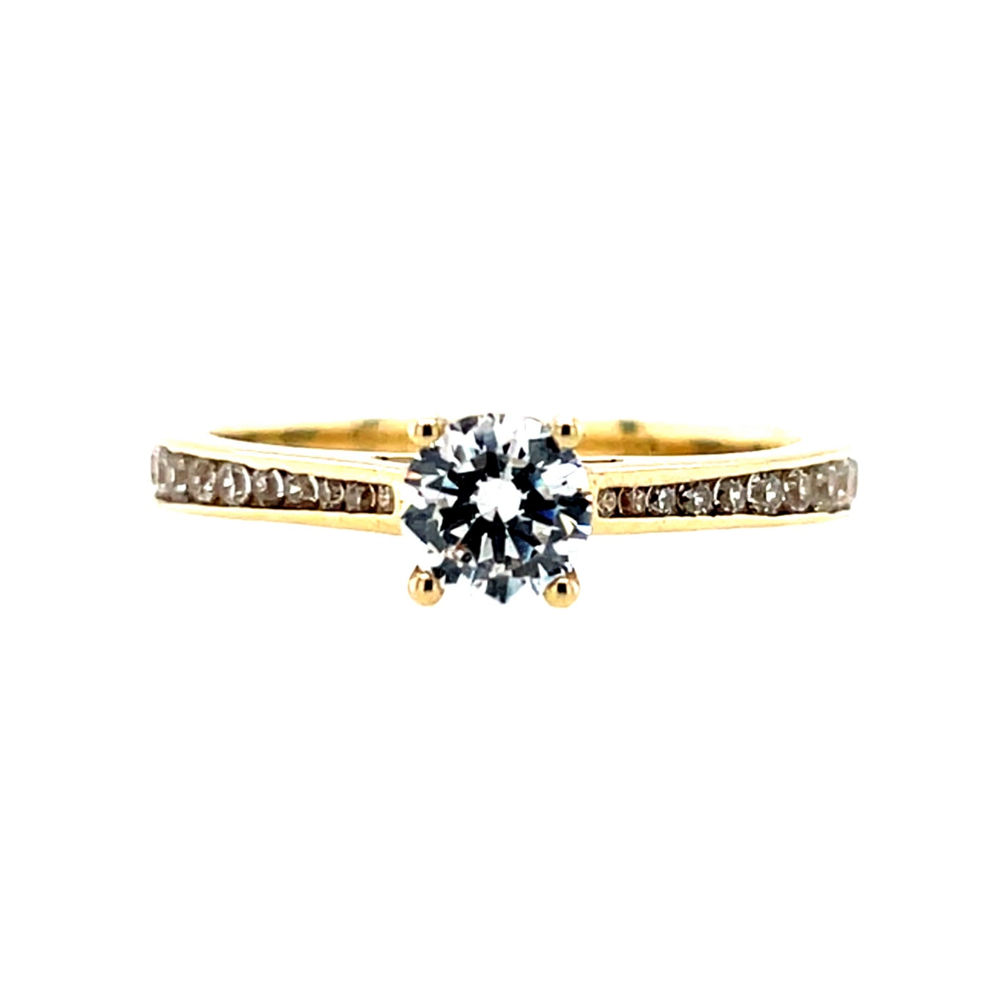 9ct Gold Classic CZ Solitaire Ring GRZ205