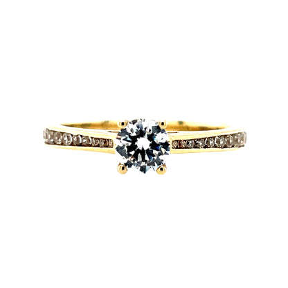 9ct Gold Classic CZ Solitaire Ring GRZ205