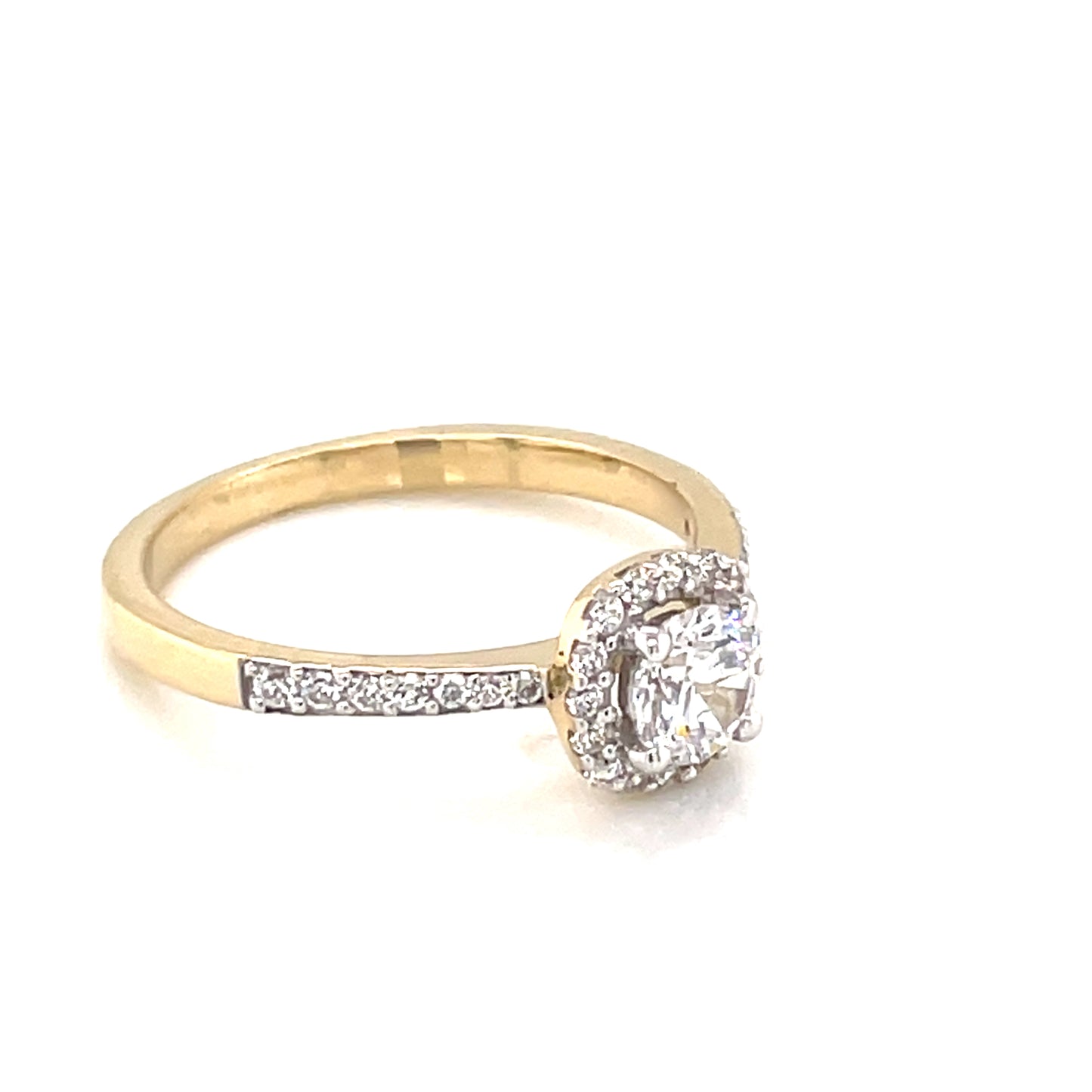 9ct Gold CZ Cushion Halo Ring GRZ357