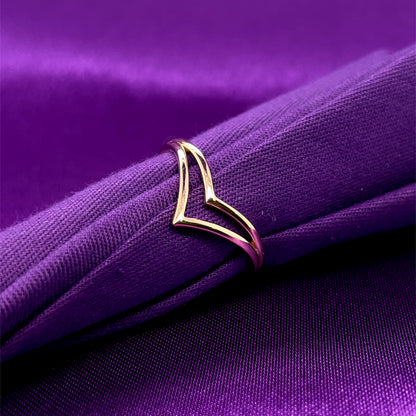 9ct Gold Double Wishbone Ring GR460