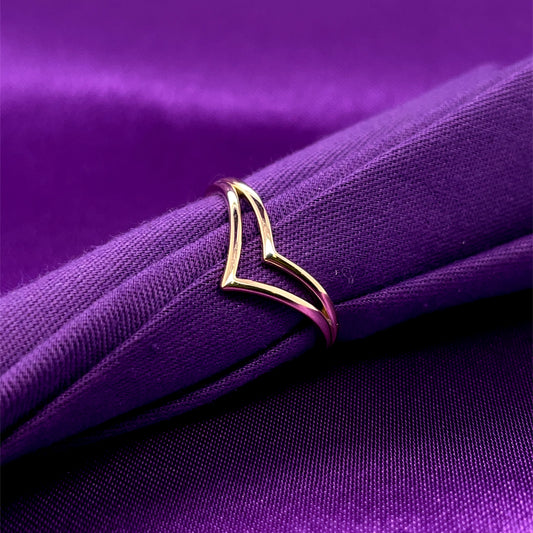 9ct Gold Double Wishbone Ring GR460