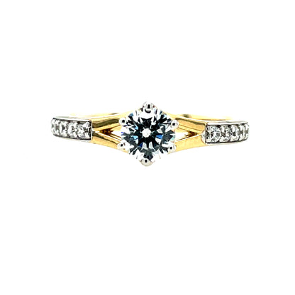 9ct Yellow Gold CZ Solitaire Ring GRZ388