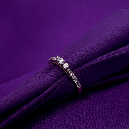 9ct Yellow Gold CZ Trilogy Ring with CZ Shoulders GRZ245