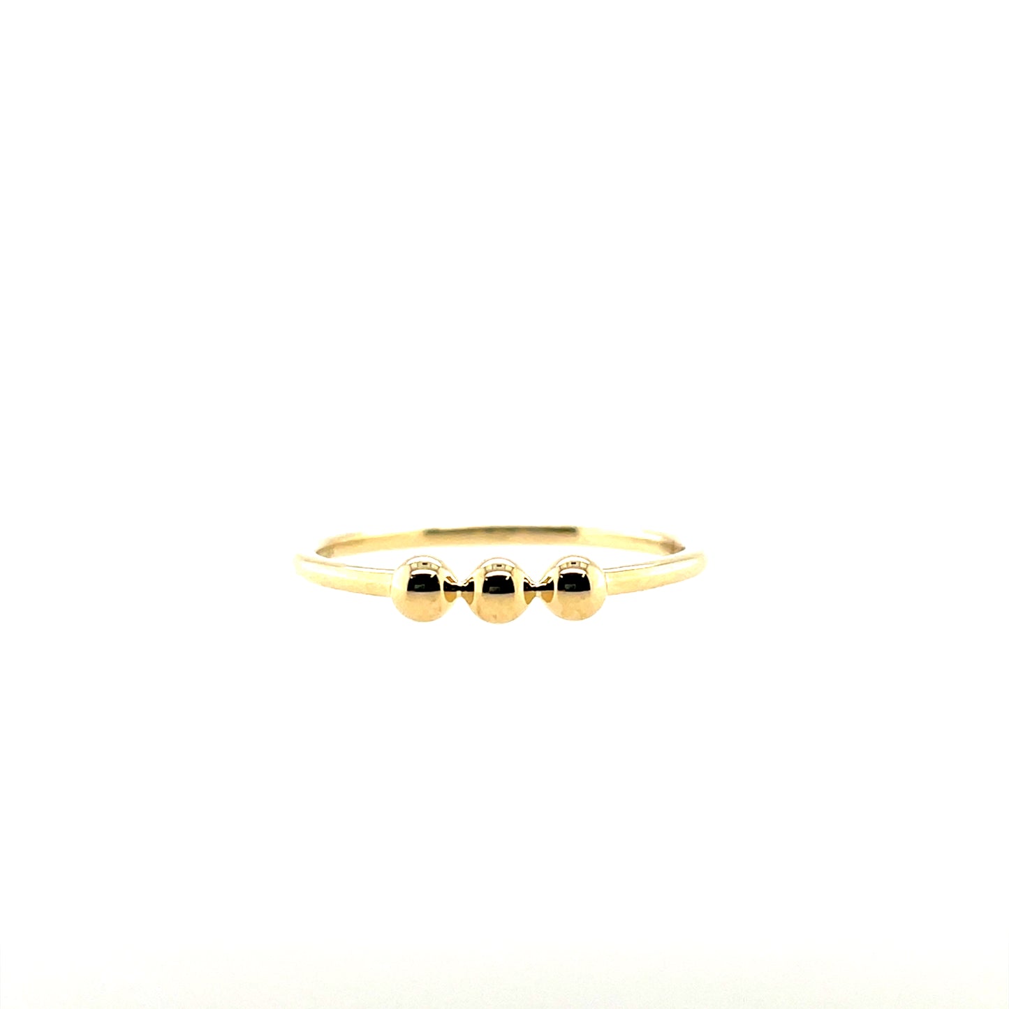 9ct Gold Three Bead Ring GR459