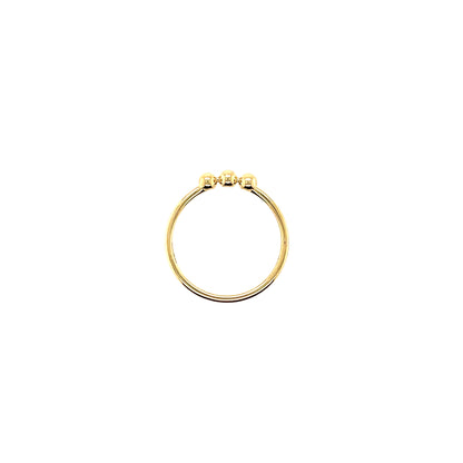 9ct Gold Three Bead Ring GR459