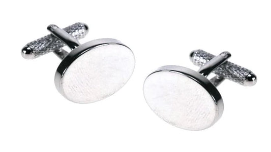 Oval Polished Plain Cufflinks