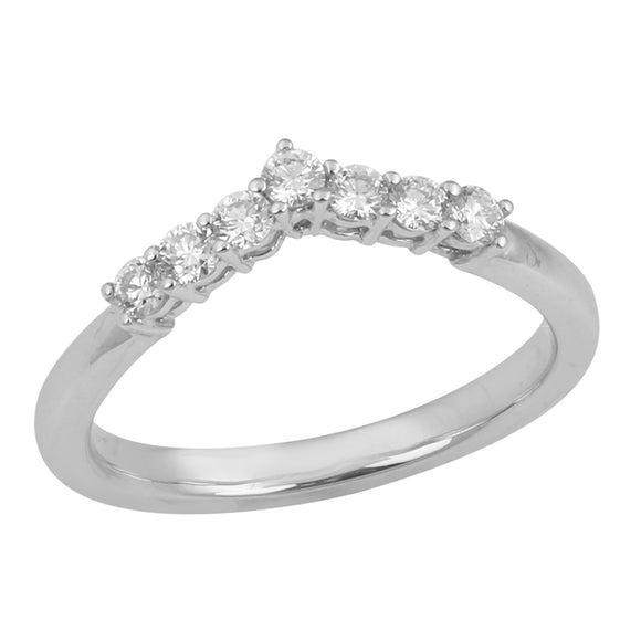 9ct White Gold Diamond 0.28ct Wishbone Ring X139
