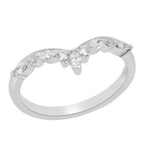 9ct White Gold Diamond 0.22ct Wishbone Tiara Ring X137