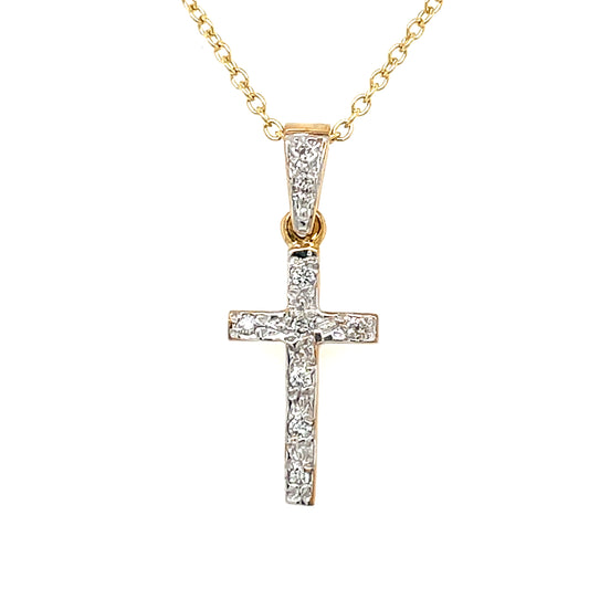 9ct Gold Diamond Cross DP088