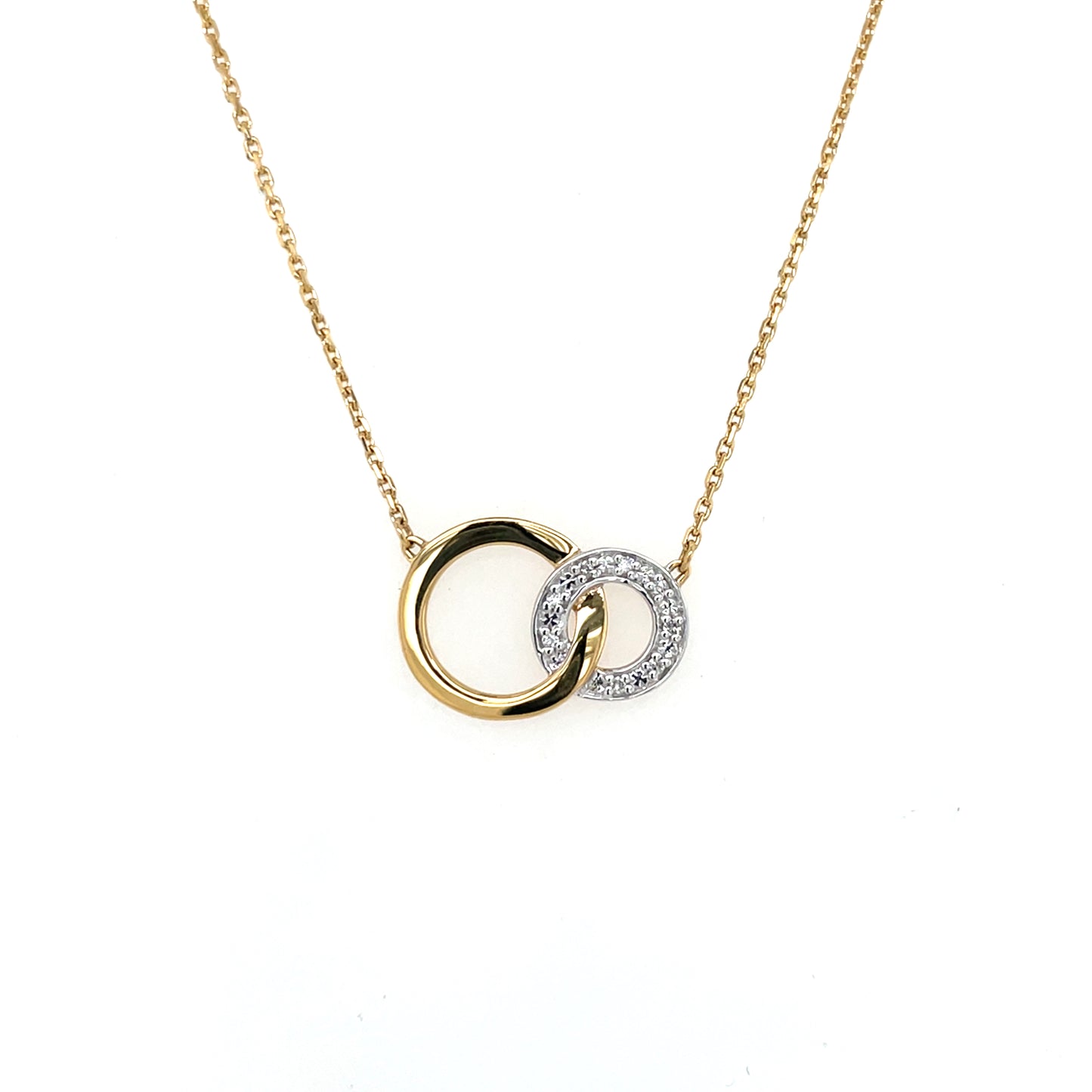 9ct Gold Diamond Interlocking Circles Pendant DP096