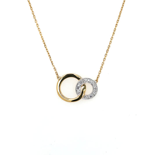 9ct Gold Diamond Interlocking Circles Pendant DP096