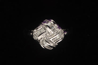 18ct White Gold Diamond Knot Ring DR016