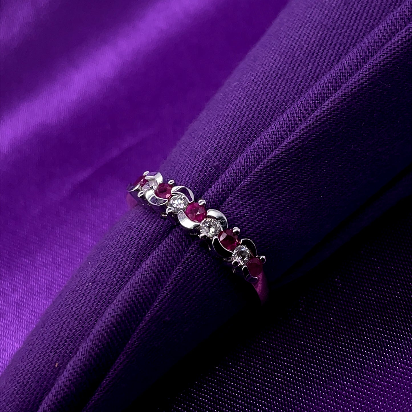 9ct Gold Ruby & Diamond  Eternity Ring GRR072