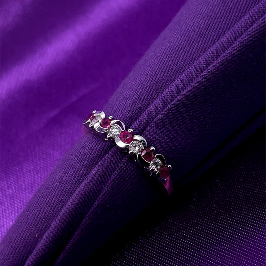 9ct Gold Ruby & Diamond  Eternity Ring GRR072
