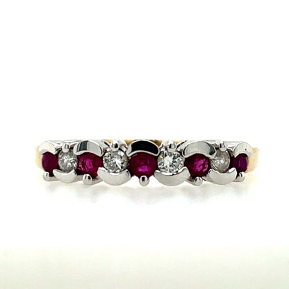 9ct Gold Ruby & Diamond  Eternity Ring GRR072