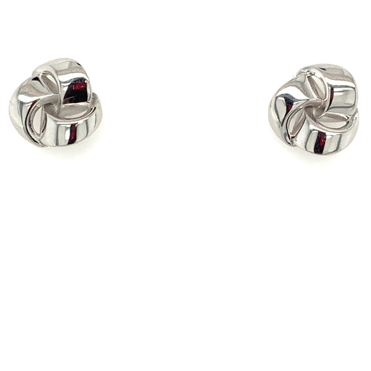 Sterling Silver 9mm Knot Stud Earrings