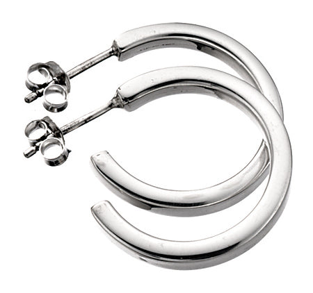 Sterling Silver Square Cut Hoop Earrings 21mm E590