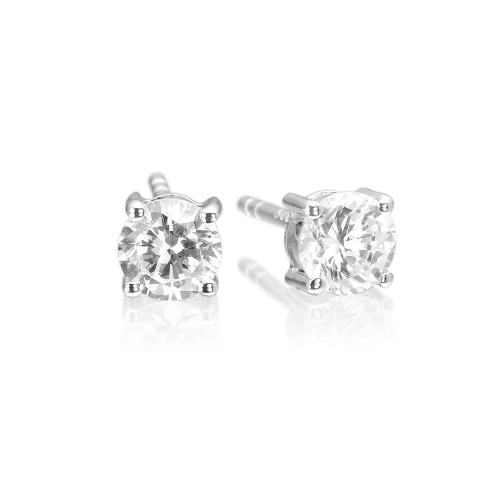 SIF JAKOBS Princess Round 5mm Earrings SJ-E5MMRD-CZ