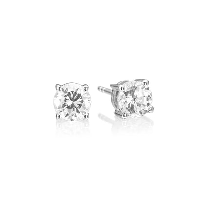 SIF JAKOBS Princess Round 7mm Earrings SJ-E7MMRD-CZ
