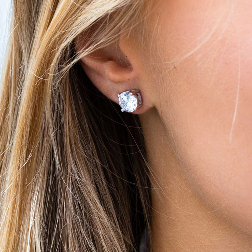 SIF JAKOBS Princess Round 7mm Earrings SJ-E7MMRD-CZ