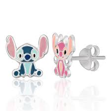 Disney Stitch & Angel Mismatch Enamel Earrings E906666SL