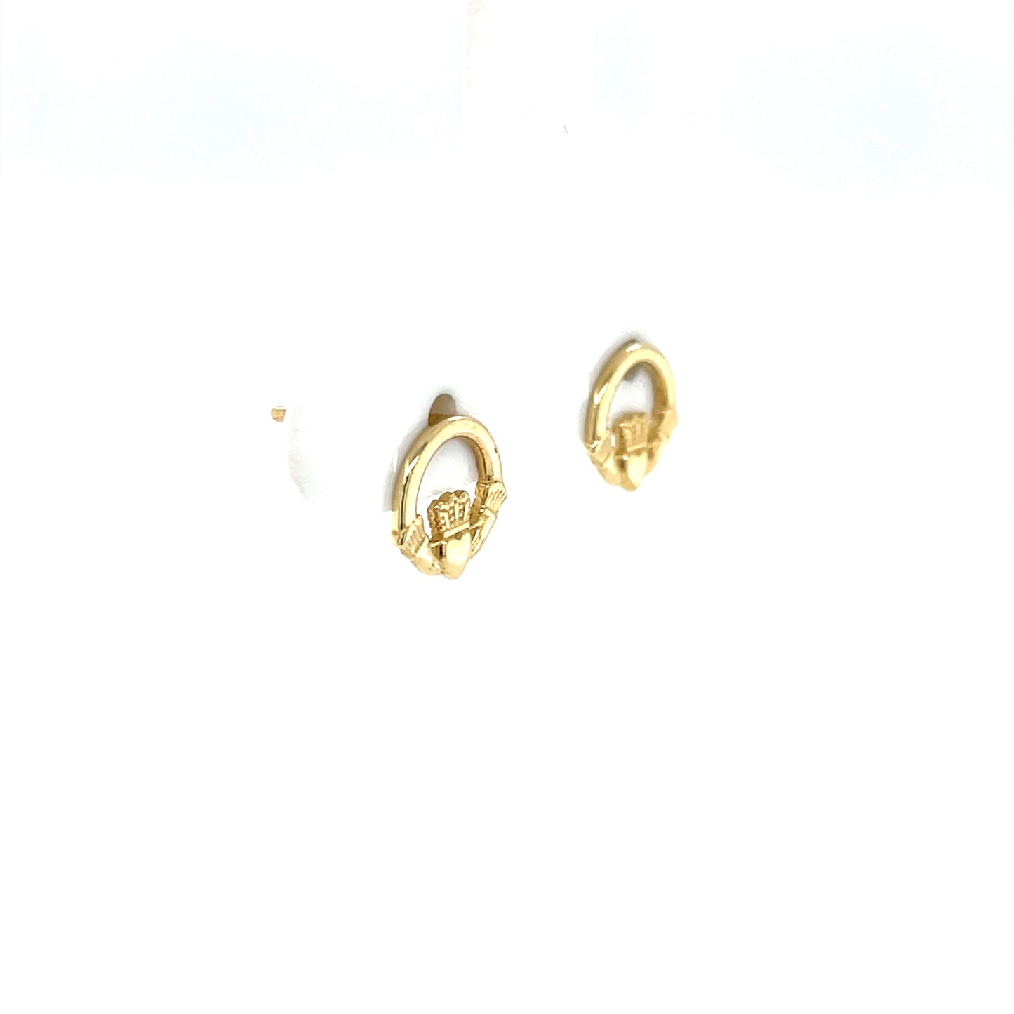 9ct Gold Claddagh Stud Earrings GE1024