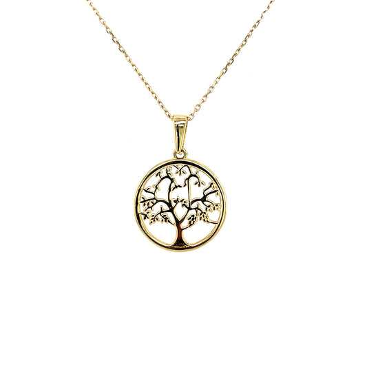 9ct Gold 14mm Tree of Life Pendant GP844