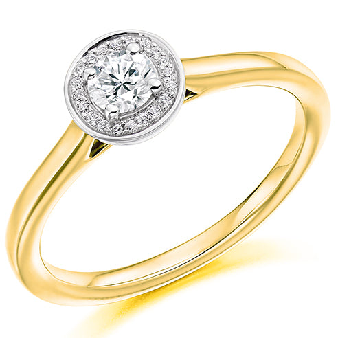 9ct Gold Diamond Halo Ring 0.24ct Z251
