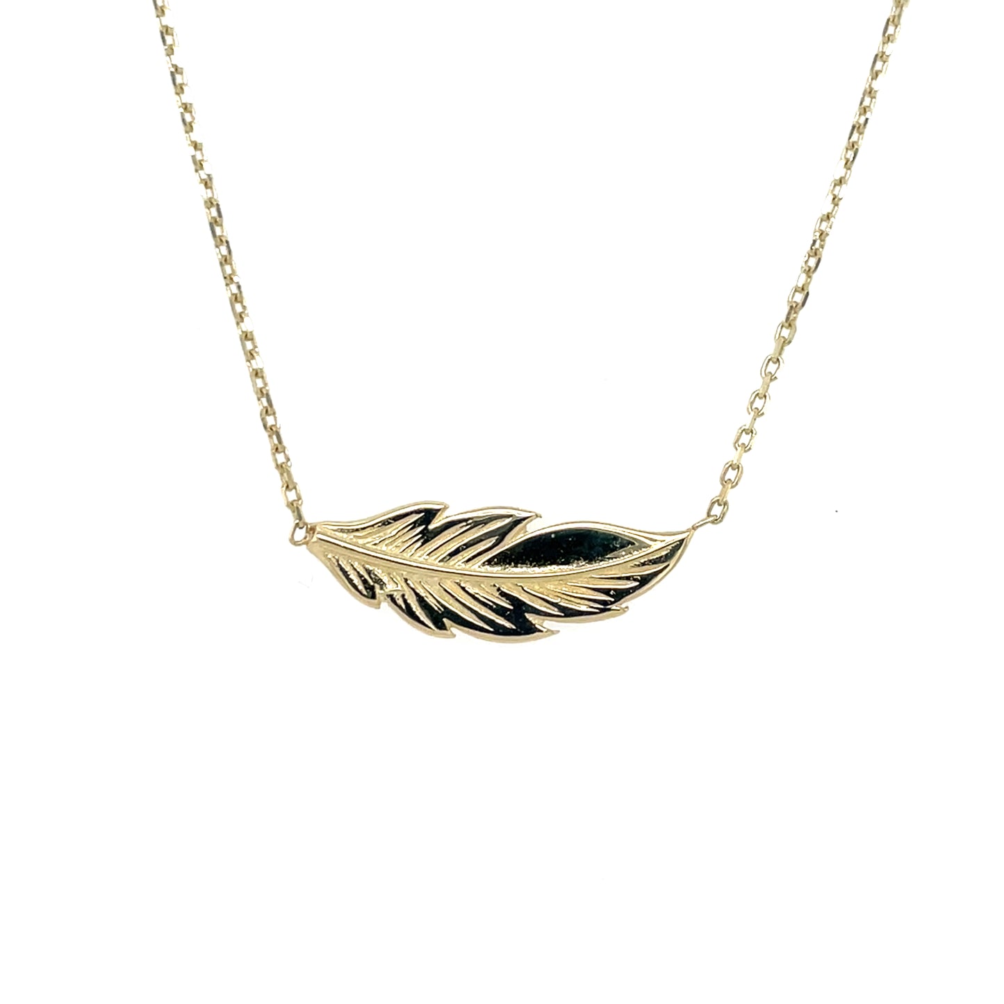 9ct Gold Feather Pendant GP851